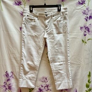 GAP White Jeans Cuffed Cropped Capris